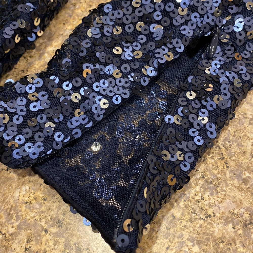 NWT Calvin Klein Blue Sequin Cocktail Social Event Dressy Dress Size 2 - Picture 6 of 16